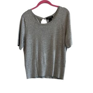White House Black Market Women's Gray Short Sleeve Top Size Large